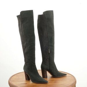Vince Camuto Womens Demeri Over the Knee Boots Chacoal Gray Textile Heeled 7.5M
